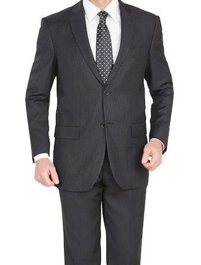 Modern Fit 2 Piece Pinstripe Suit 2 Button Black 1 SO4M162-01-36R  - from alligatorwarehouse.com