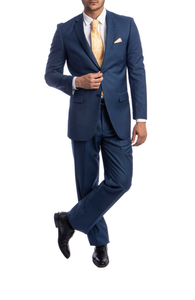 Bacchus Collection - Modern Fit Suit 2 Button 2 Piece in Indigo