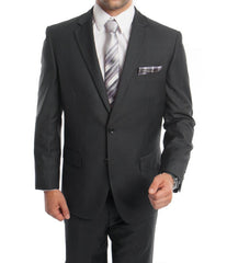 Bacchus Collection - Modern Fit Suit 2 Button 2 Piece in Dark Gray