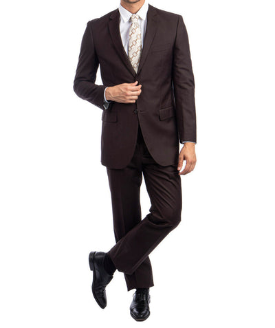 Bacchus Collection - Modern Fit Suit 2 Button 2 Piece in Chocolate 1 SO4M202-23-40R  - from alligatorwarehouse.com