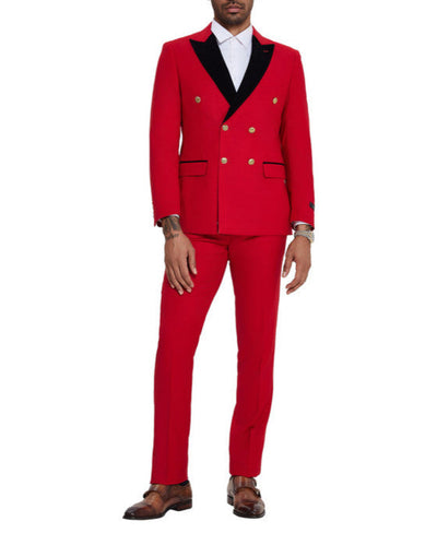 Red 2 Piece Slim Fit Double Breasted Tuxedo 1 SO4M415SK-03-40R  - from alligatorwarehouse.com