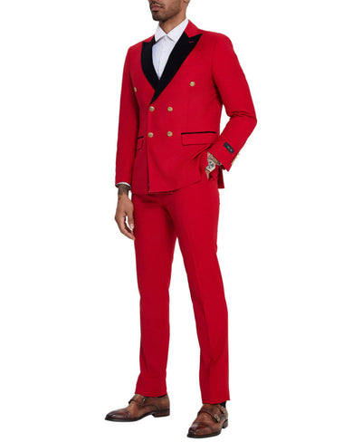 Red 2 Piece Slim Fit Double Breasted Tuxedo 2 SO4M415SK-03-40R  - from alligatorwarehouse.com