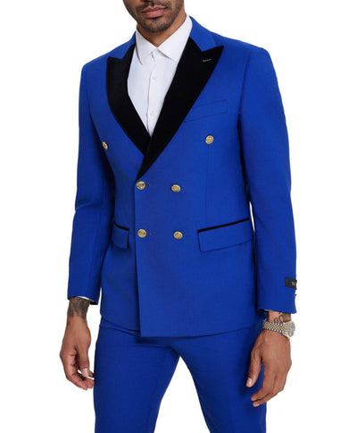 Royal Blue 2 Piece Slim Fit Double Breasted Tuxedo 1 SO4M415SK-04-40R  - from alligatorwarehouse.com