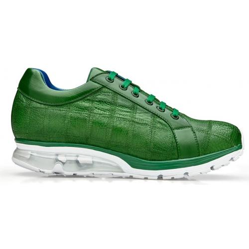 Belvedere Magnus Emerald Green Genuine Ostrich Leg Casual Sneakers 3 MEN E21 EMERALD-M-06  - from alligatorwarehouse.com