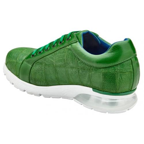 Belvedere Magnus Emerald Green Genuine Ostrich Leg Casual Sneakers 2 MEN E21 EMERALD-M-06  - from alligatorwarehouse.com