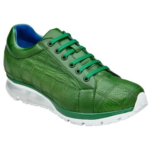 Belvedere Magnus Emerald Green Genuine Ostrich Leg Casual Sneakers 1 MEN E21 EMERALD-M-06  - from alligatorwarehouse.com
