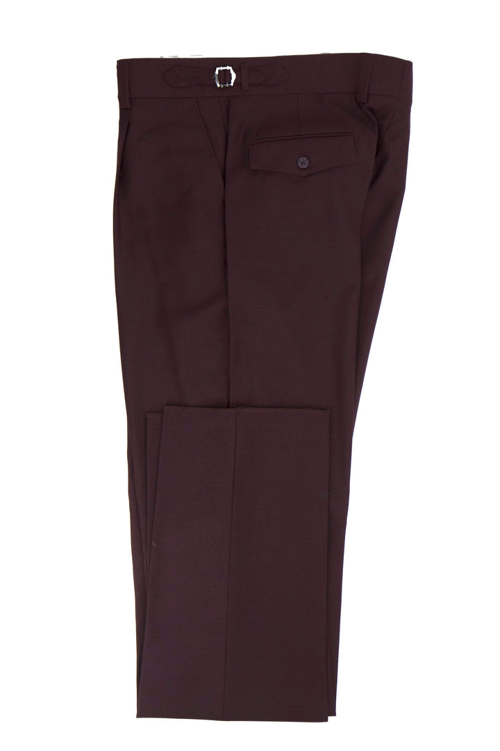 Tiglio Luxe Burgundy Semi-Wide Leg Wool Marbella Dress Pants 1   - from alligatorwarehouse.com