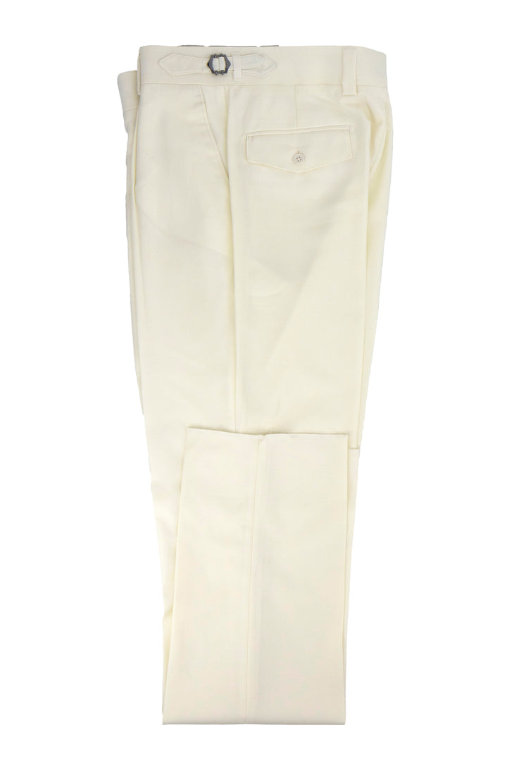 Tiglio Luxe Offwhite Semi-Wide Leg Wool Marbella Dress Pants 1   - from alligatorwarehouse.com