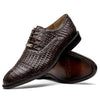 Marco Di Milano John Men's Shoes Exotic Caiman Crocodile / Woven Leather Dress Oxfords 24 JOHN_CAIMAN FUSCUS_BLACK_8.5  - from alligatorwarehouse.com