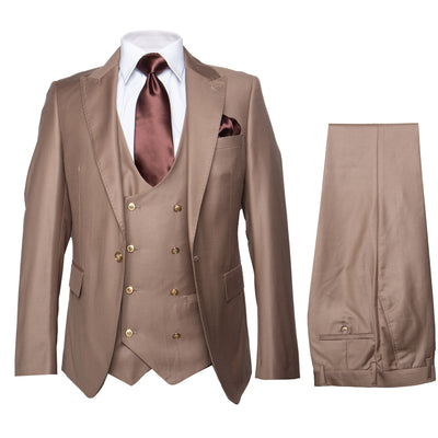 Men’s Modern Formal Suit – Rossi Man Max Slim Fit 3-Piece in Solid Mocha | RM1172 1   - from alligatorwarehouse.com