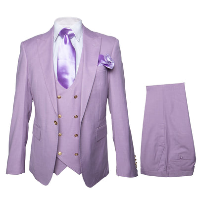 Rossi Man MAX RM1378 Slim Fit 3-Piece Suit – Sophisticated Solid Lavender Suit for Men 1   - from alligatorwarehouse.com