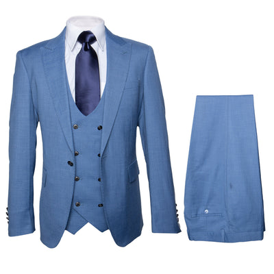 Rossi Man MAX RM1387 Slim Fit 3-Piece Suit – Stylish Solid Blue Formalwear for Men 1   - from alligatorwarehouse.com