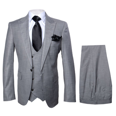 Rossi Man MAX RM1389 Slim Fit 3-Piece Suit – Elegant Solid Grey Formalwear for Men 1   - from alligatorwarehouse.com