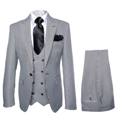 Rossi Man MAX RM1710 Slim Fit 3-Piece Suit – Modern Black and White Suit for Men 1   - from alligatorwarehouse.com