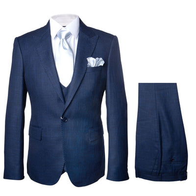 Rossi Man MAX RM1783 Slim Fit 3-Piece Suit – Modern Solid Blue Suit for Men 1   - from alligatorwarehouse.com