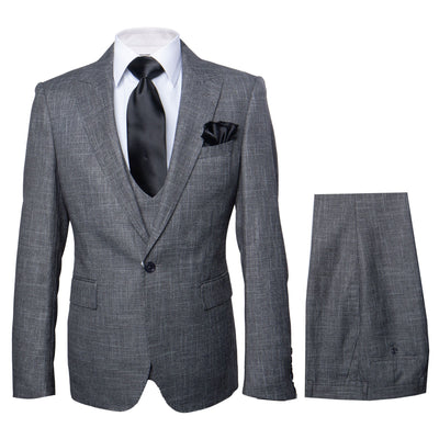 Rossi Man MAX RM1784 Slim Fit 3-Piece Suit – Stylish Grey Formal Suit for Men 1   - from alligatorwarehouse.com