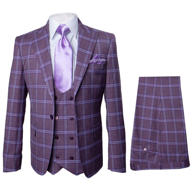 Rossi Man MAX RM1834 Slim Fit 3-Piece Suit – Elegant Purple Formalwear for Men 1   - from alligatorwarehouse.com