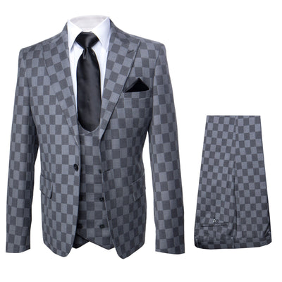 Rossi Man MAX RM1836 Slim Fit 3-Piece Grey Suit – Tailored Formal Suit for Men 1   - from alligatorwarehouse.com