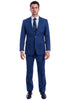 Men's Two Button Modern Fit Linen Look Summer Suit in Medium Blue 2   - from alligatorwarehouse.com
