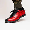 Marco Di Milano Saulo Men's Shoes Black & Red Exotic Ostich / Alligator Casual Sneakers 6 SAULO_ALLIGATOR-OSTRICH_BLACKCHERRY_8  - from alligatorwarehouse.com