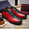 Marco Di Milano Saulo Men's Shoes Black & Red Exotic Ostich / Alligator Casual Sneakers 9 SAULO_ALLIGATOR-OSTRICH_BLACKCHERRY_8  - from alligatorwarehouse.com