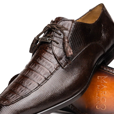 Marco Di Milano Merida Brown Oxfords Lizard & Caiman Crocodile Shoes 4 MERIDA_CAIMAN FUSCUS-LIZ RING_BROWN_8.5  - from alligatorwarehouse.com