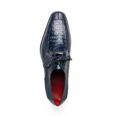 Marco Di Milano Merida Navy Blue Oxfords Lizard & Caiman Crocodile Shoes 3 MERIDA_CAIMAN FUSCUS-LIZ RING_NAVY_8.5  - from alligatorwarehouse.com