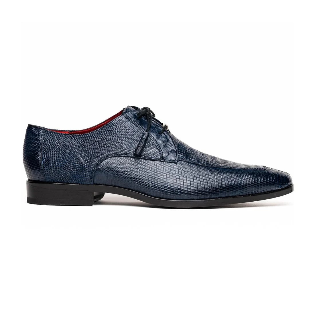 Marco Di Milano Merida Navy Blue Oxfords Lizard & Caiman Crocodile Shoes