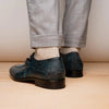 Marco Di Milano Toluca Blue / Black Jean Monk Strap Lizard & Crocodile Shoes 2 TOLUCA_CAIMAN-LIZARD RING_BLACK-BLUE_6  - from alligatorwarehouse.com