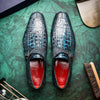 Marco Di Milano Toluca Blue / Black Jean Monk Strap Lizard & Crocodile Shoes 4 TOLUCA_CAIMAN-LIZARD RING_BLACK-BLUE_6  - from alligatorwarehouse.com