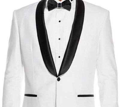 White Slim Fit 2 Piece Tuxedo With Satin Shawl Lapel 2 SO4MT146S-03-40R  - from alligatorwarehouse.com