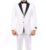White Modern Fit Tuxedo 3 Piece with Black Lapel 6 Button Vest 2 SO4MT400-03-WHITE-W-BLACK-LAPEL  - from alligatorwarehouse.com