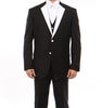 Black Modern Fit Tuxedo 3 Piece with White Lapel 6 Button Vest 2 SO4MT400-04-BLACK-W-WHITE-LAPEL  - from alligatorwarehouse.com