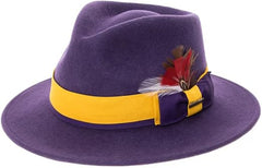 Grayson Fedora Crushable 100% Australian Wool Traveler Two Tone Purple Hat