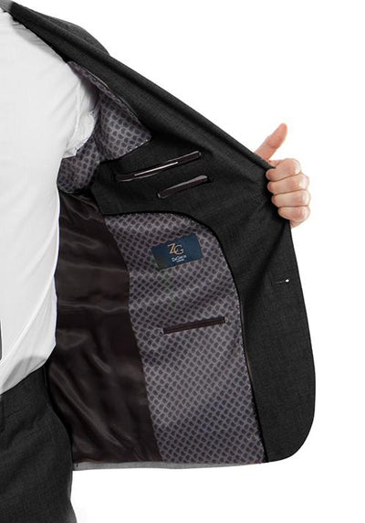 Arezzo Collection - 100% Wool Suit Modern Fit Italian Style 3 Piece in Black 2 SO4MW249-01-36R  - from alligatorwarehouse.com