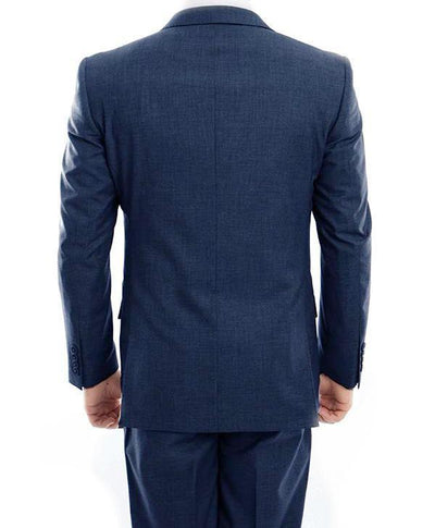 Arezzo Collection - 100% Wool Suit Modern Fit Italian Style 2 Piece in Indigo 2 SO4MW246-04-38R  - from alligatorwarehouse.com