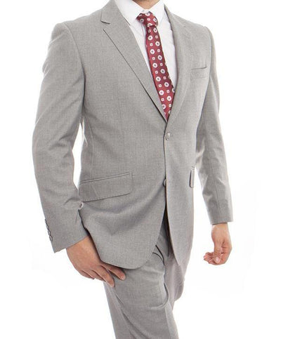Arezzo Collection - 100% Wool Suit Modern Fit Italian Style 2 Piece in Gray 1 SO4MW246-05-36R  - from alligatorwarehouse.com