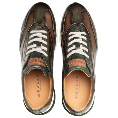 Men's Magico Forest/Olive Two-Toned Sneakers By Mezlan Made In Spain Brand 3   - from alligatorwarehouse.com