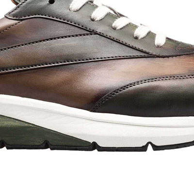 Men's Magico Forest/Olive Two-Toned Sneakers By Mezlan Made In Spain Brand 4   - from alligatorwarehouse.com