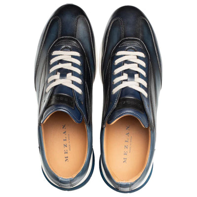 Men's Magico Navy/Med Blue Two-Toned Sneakers By Mezlan Made In Spain Brand 5   - from alligatorwarehouse.com