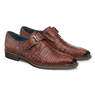 Mezlan Magnus Sport Genuine Crocodile Monk Strap Mens Slip On 1   - from alligatorwarehouse.com