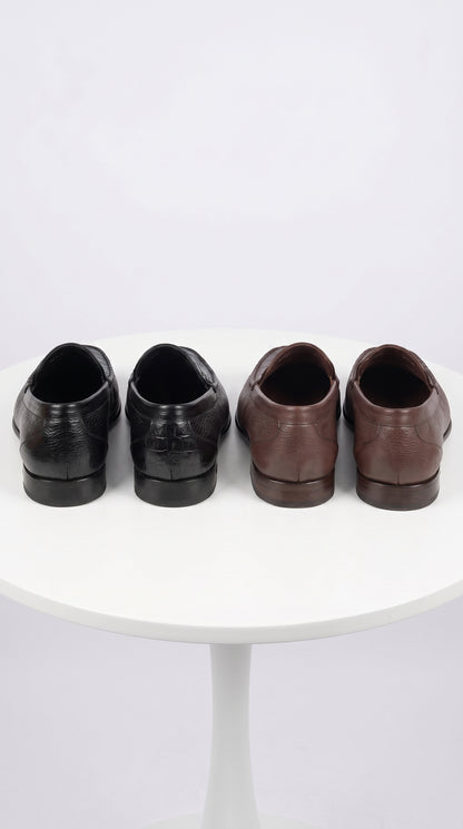 Lombardy Men’s Crocodile & Calfskin Loafers – Exotic Leather Slip-On Dress Shoes