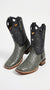 Los Altos Men’s Gray Genuine Ostrich Cowboy Boots – Square Toe Exotic Western Boots