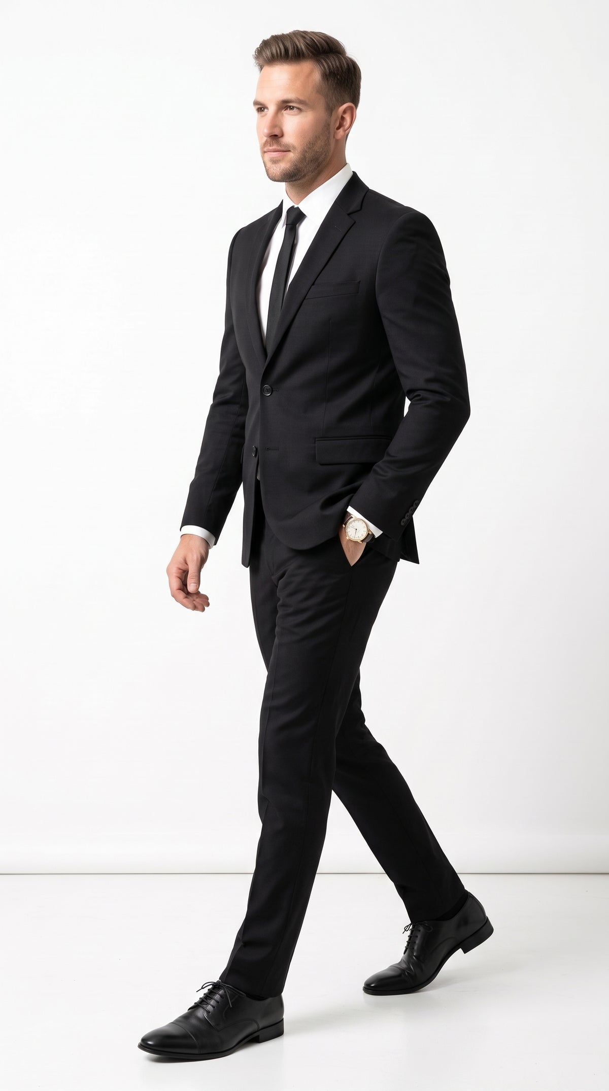 Men’s Blues Brothers Black Suit Costume Package, Formal Black Suit with Shirt and Tie