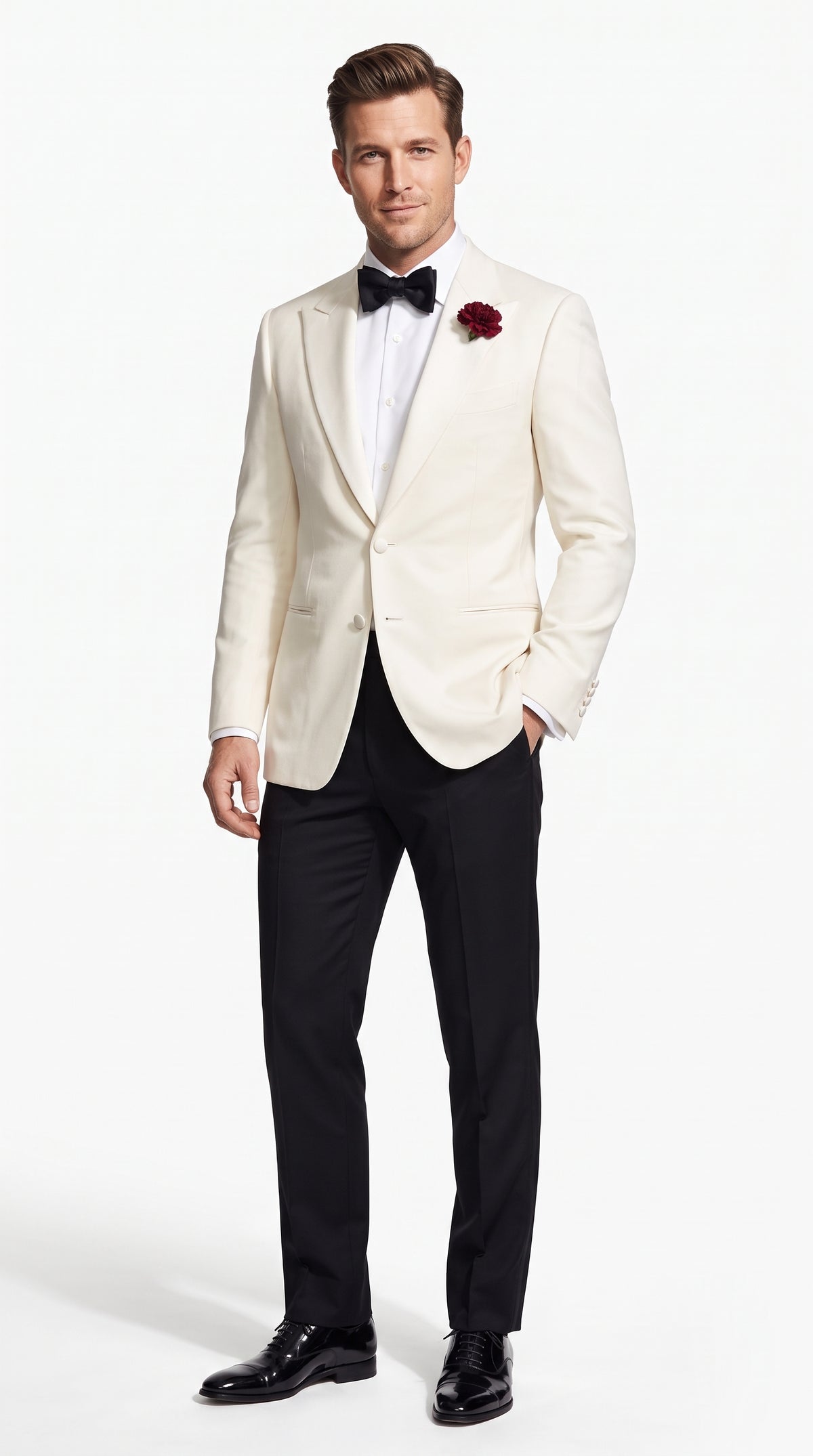 Men’s 007 Inspired White Tuxedo Jacket, James Bond Style Formal Dinner Jacket for Weddings and Prom