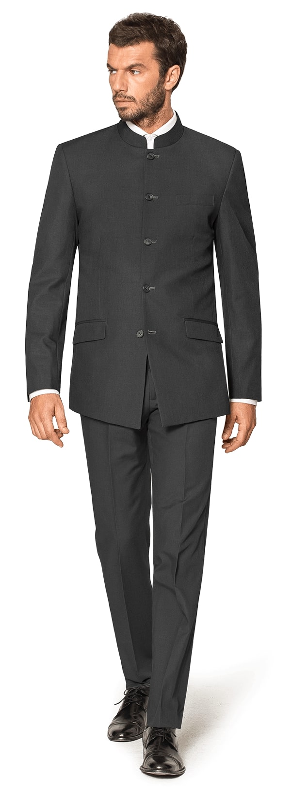 Mens Dr. Evil Austin Powers Grey Mandarin Suit