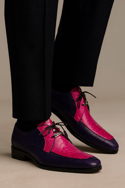 Marco Di Milano Andretti Pink / Purple Ostrich Leg Shoes 8 ANDRETTI_OSTRICH-OSTRICH LEG_PINK/PURPLE_8  - from alligatorwarehouse.com