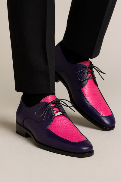 Marco Di Milano Andretti Pink / Purple Ostrich Leg Shoes 10 ANDRETTI_OSTRICH-OSTRICH LEG_PINK/PURPLE_8  - from alligatorwarehouse.com