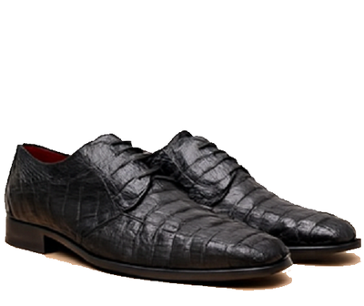 Marco Di Milano Cancun Black Caiman Crocodile Derby Shoes 7 CANCUN_CAIMAN FUSCUS_BLACK_8.5  - from alligatorwarehouse.com