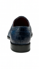 Marco Di Milano John Navy Shoes Exotic Caiman Crocodile / Woven Leather Dress Oxfords